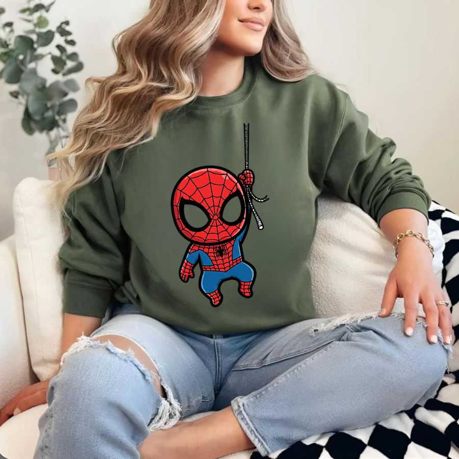 Cute Chibi Spider-Man Pocket Peeker Illusion Sweatshirt